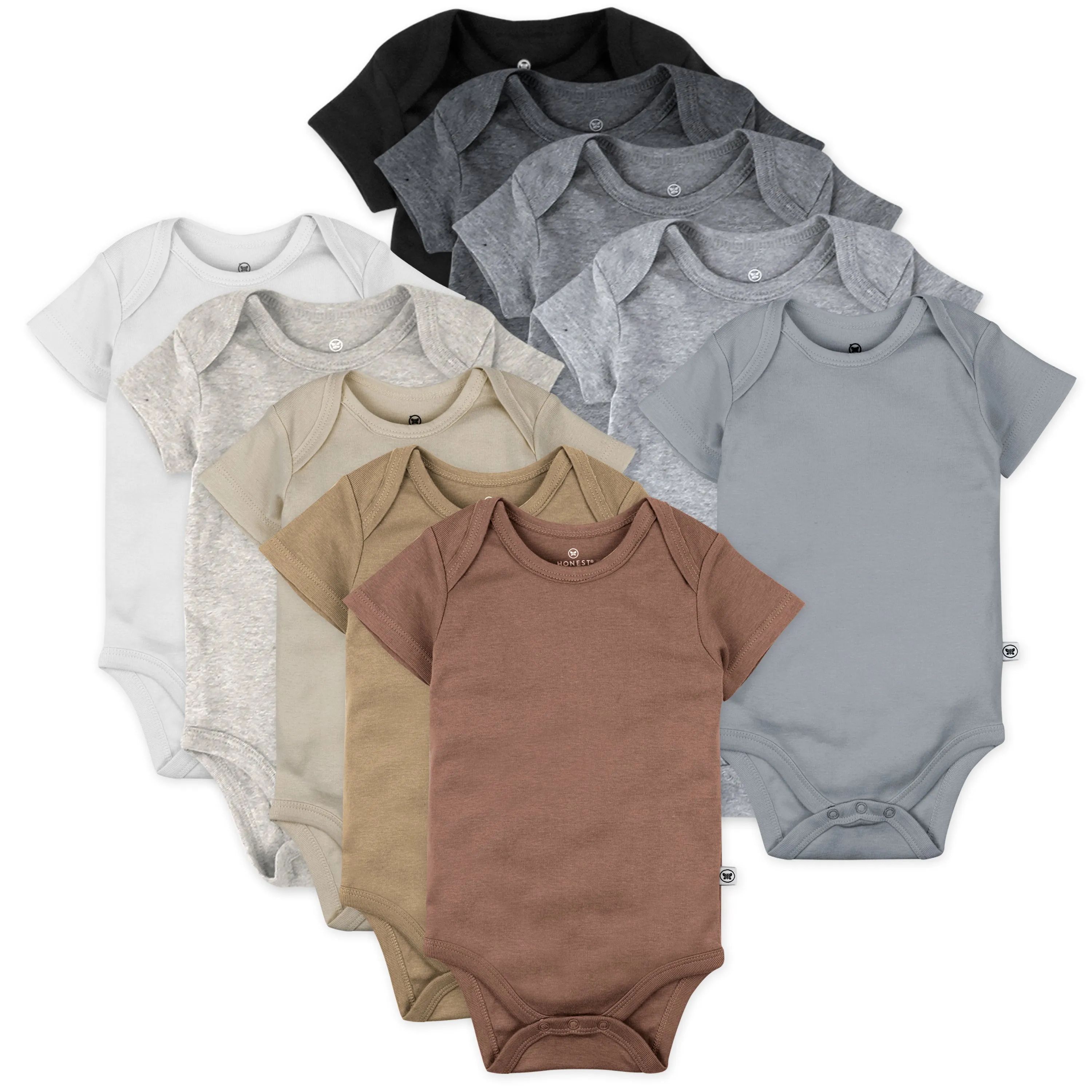 10-Pack Organic Cotton Short Sleeve Bodysuits