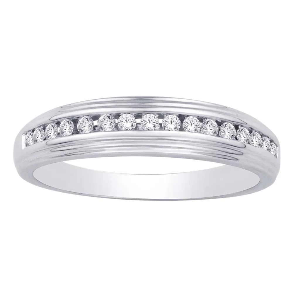 10K White Gold White Gold 3/8 Ct.Tw. Diamond Mens Band