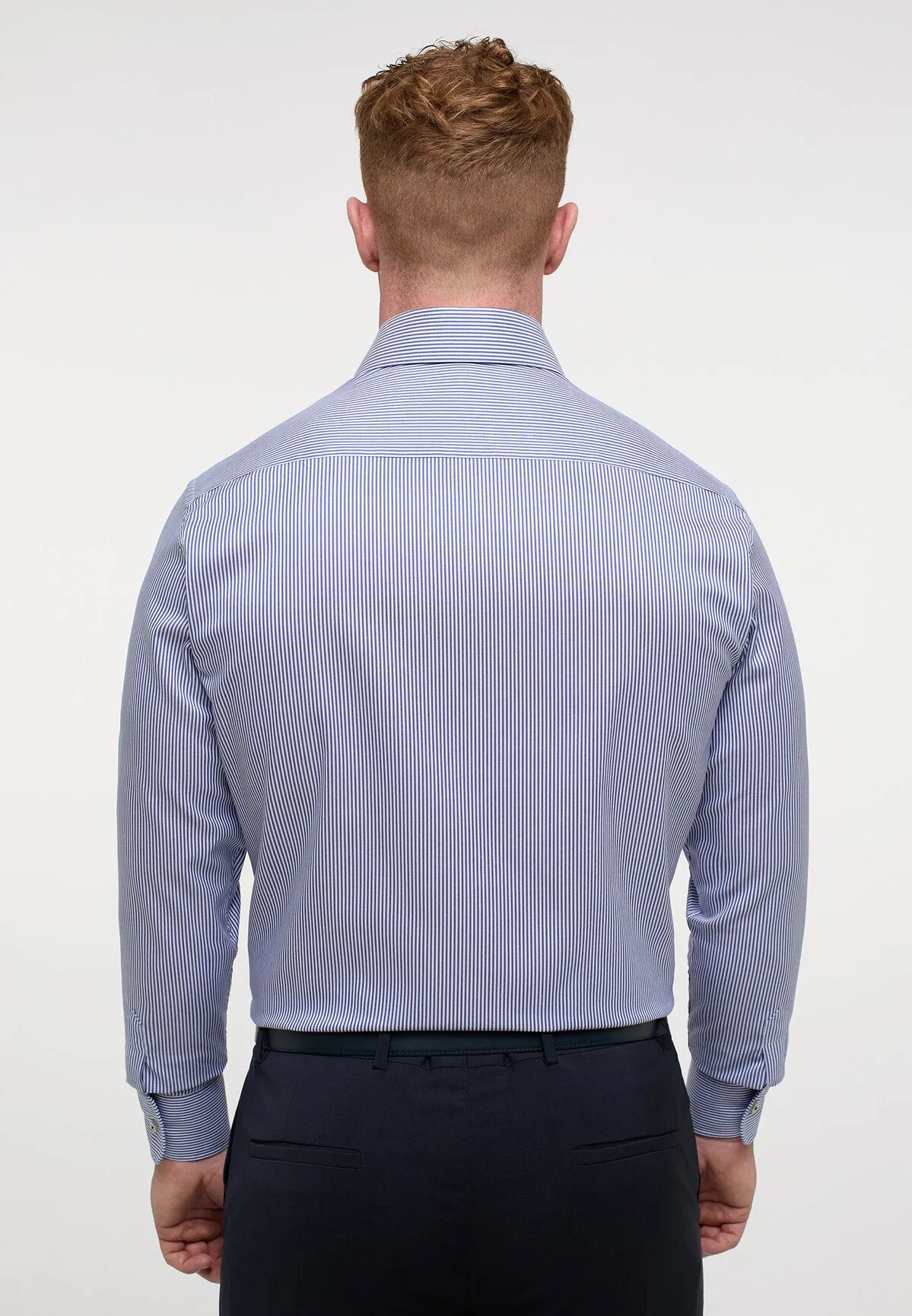 1863 by Eterna Striped Twill Shirt, Sky Blue