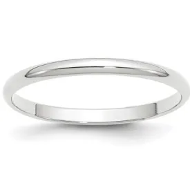 2MM White Gold Wedding Band