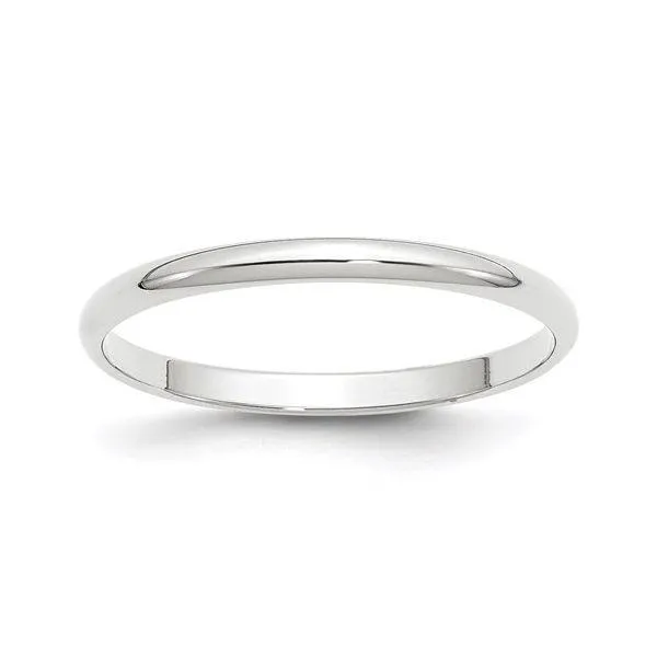 2MM White Gold Wedding Band