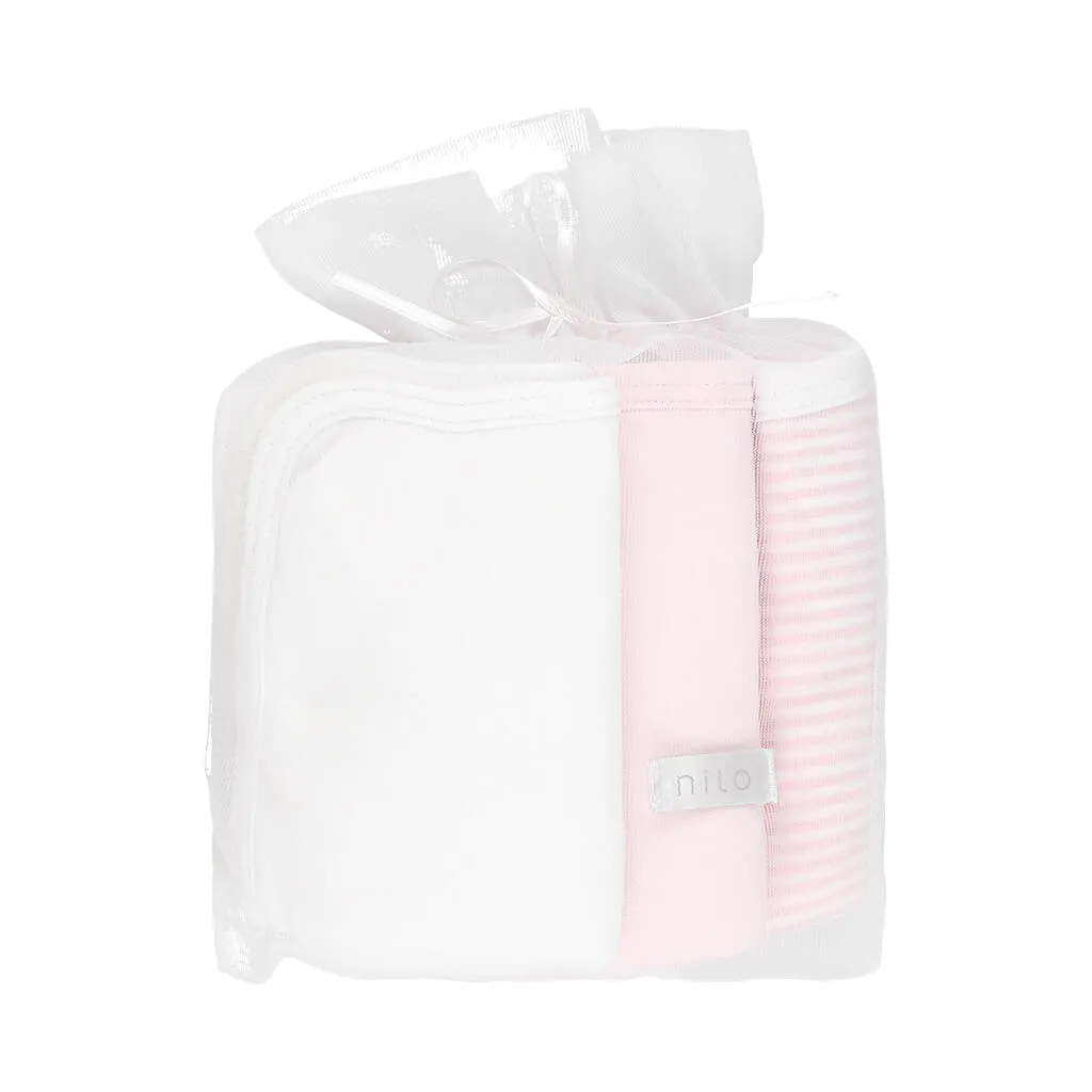 3 Pack Burp Pad Pink Stripes