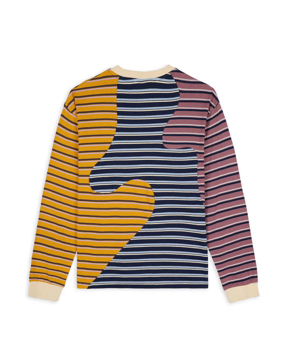 Organic Striped Long Sleeve Panel Shirt - Cream Multicolor