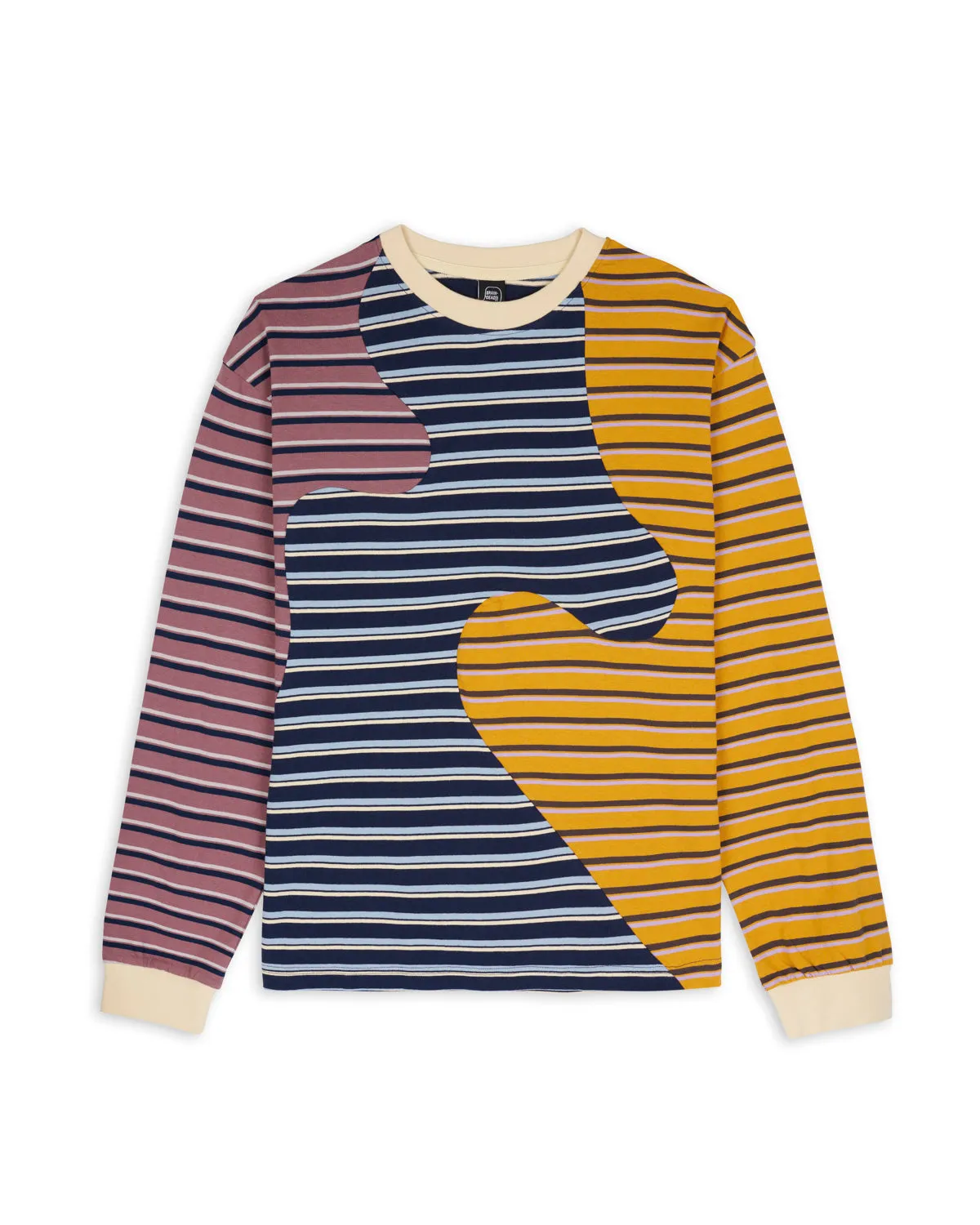 Organic Striped Long Sleeve Panel Shirt - Cream Multicolor