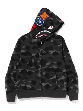 Premium Black Camo Shark Full Zip Hoodie by A Bathing Ape (BAPE)