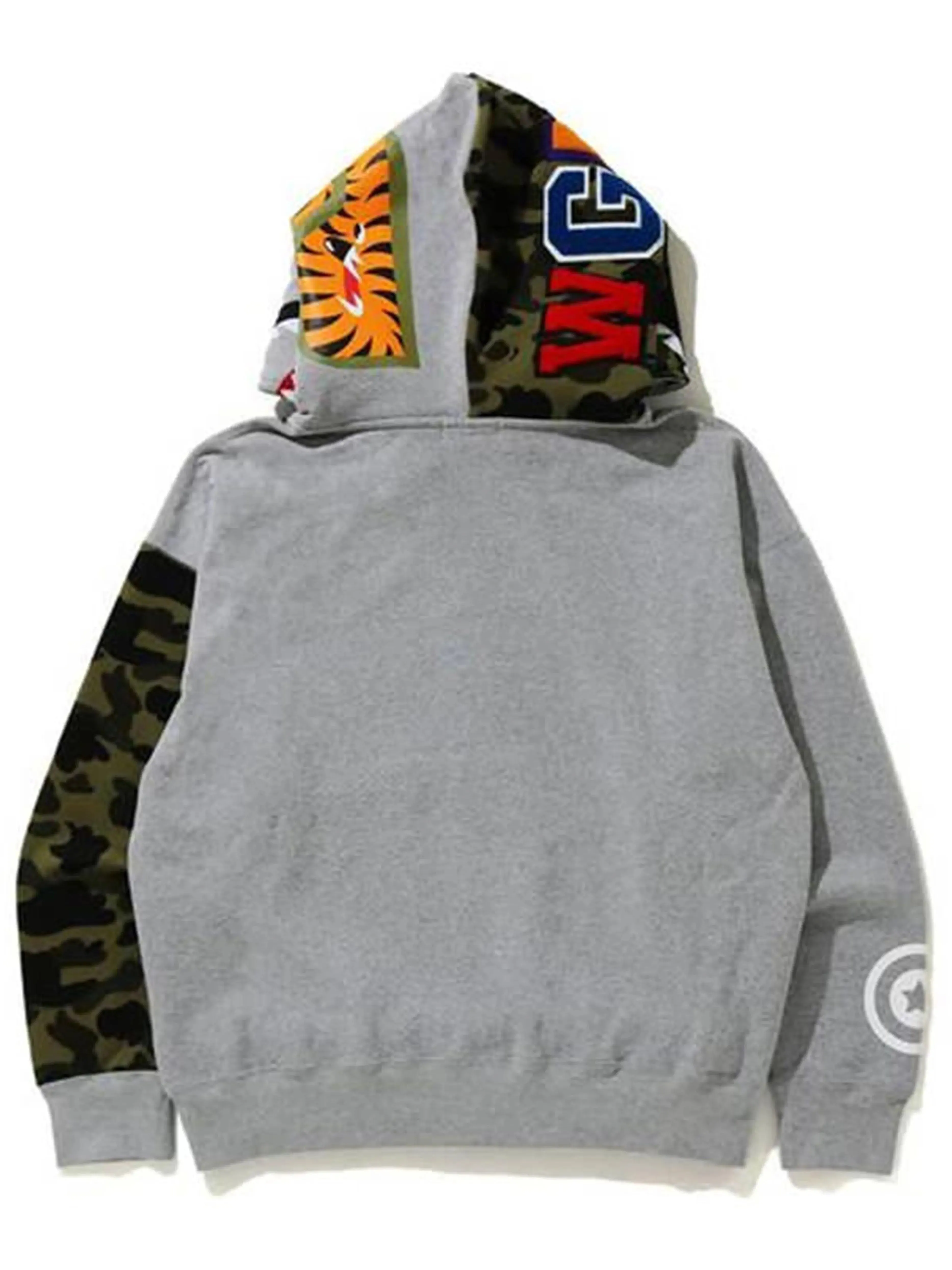 A Bathing Ape Giant Shark Full Zip Hoodie Grey