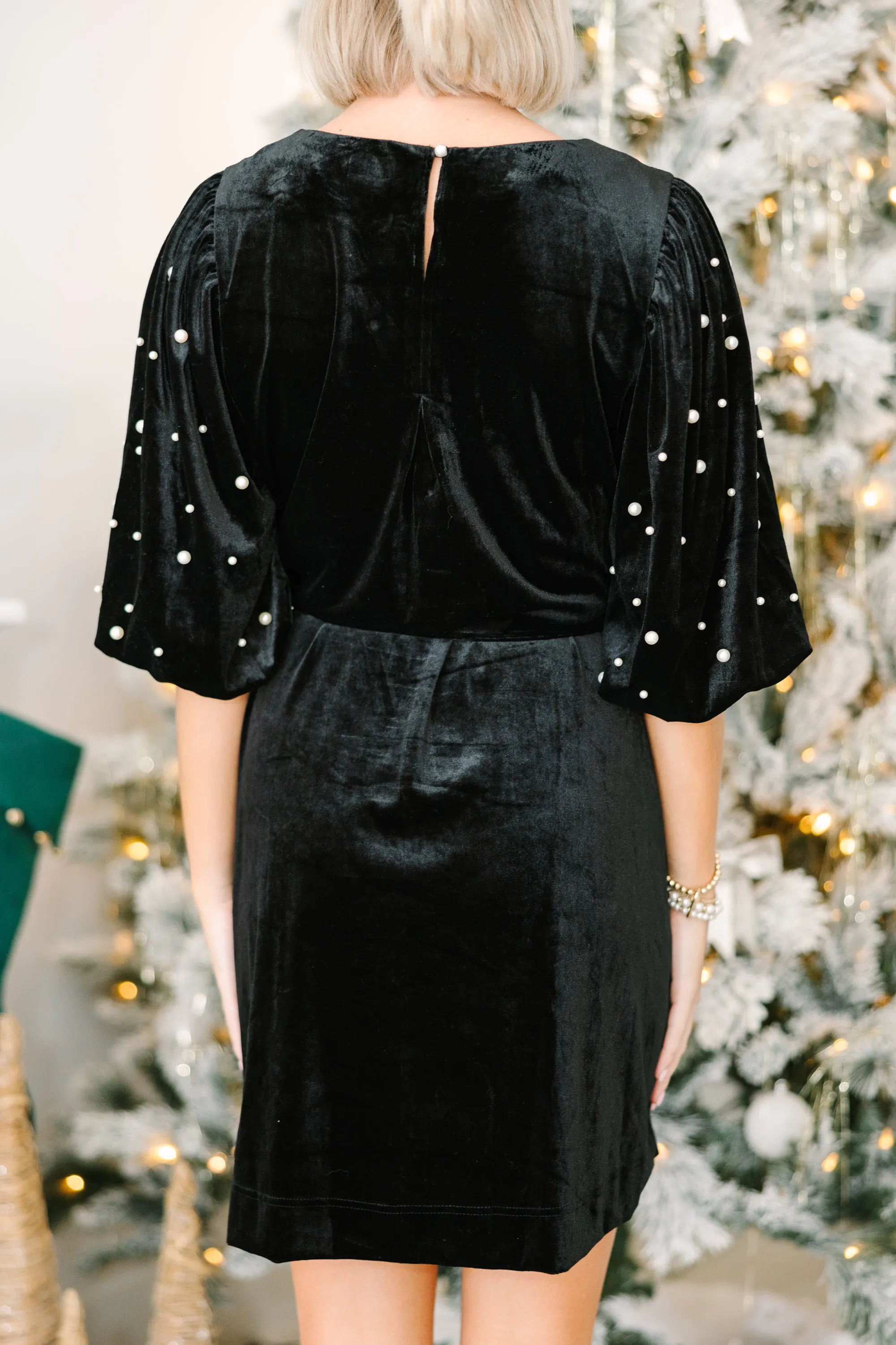 A Night to Remember Black Velvet Dress