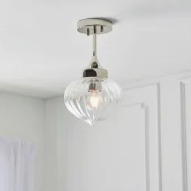 Addington 1 Light Semi Flush Polished Nickel Ceiling Light