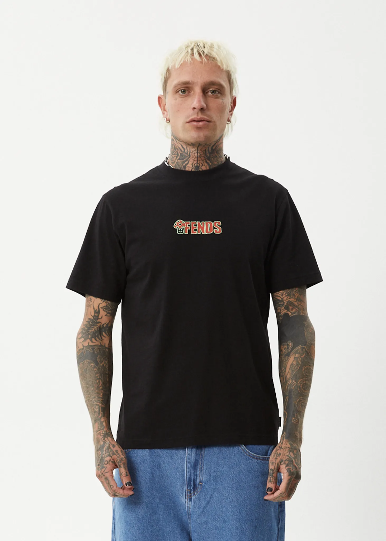 AFENDS Mens Dosed - Retro Fit Tee - Black