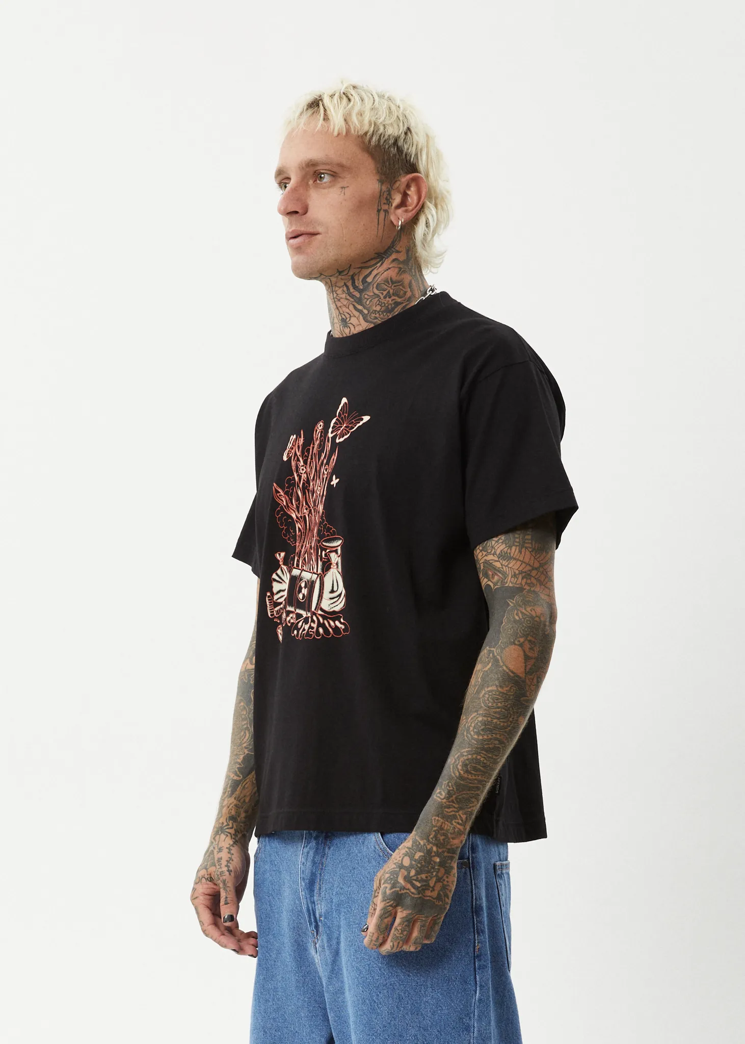 AFENDS Mens Regrowth - Boxy Fit Tee - Black