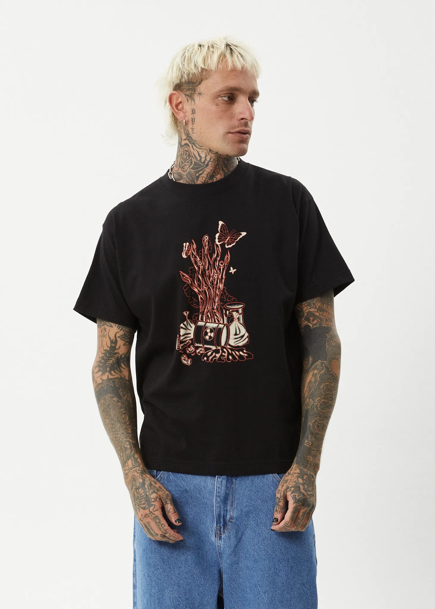 AFENDS Mens Regrowth - Boxy Fit Tee - Black