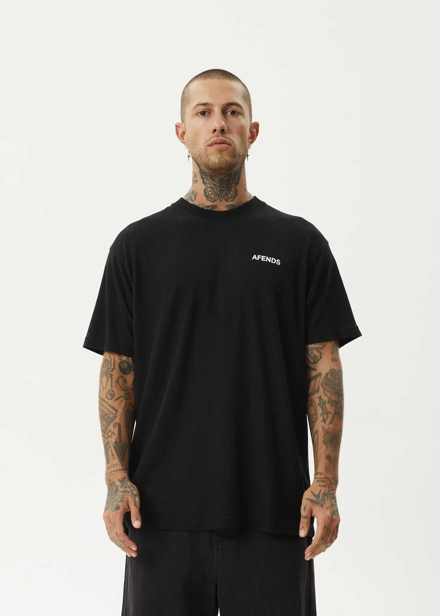 AFENDS Mens Staple - Boxy Fit Tee - Black