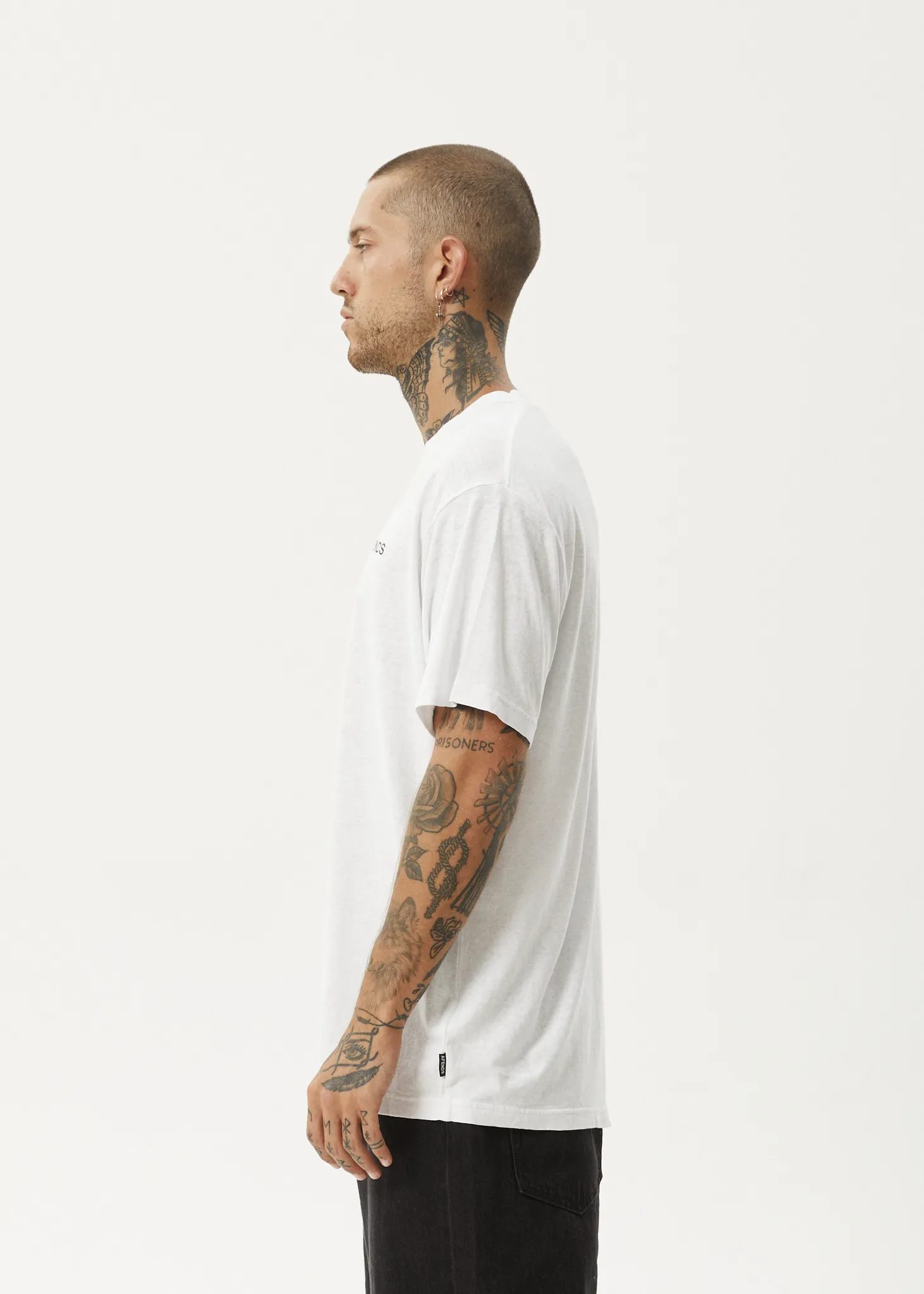 AFENDS Mens Staple - Boxy Fit Tee - White / Black