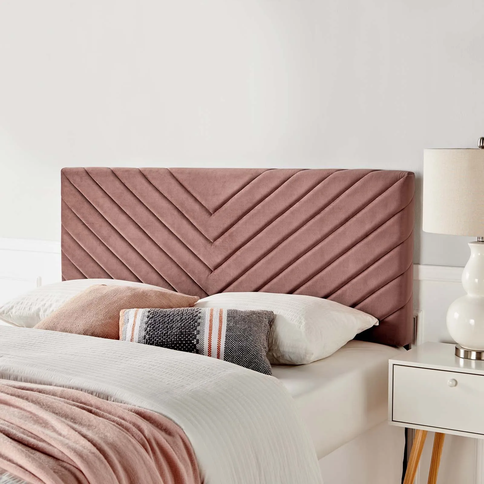 Alyson Angular Channel Tufted Performance Velvet Headboard