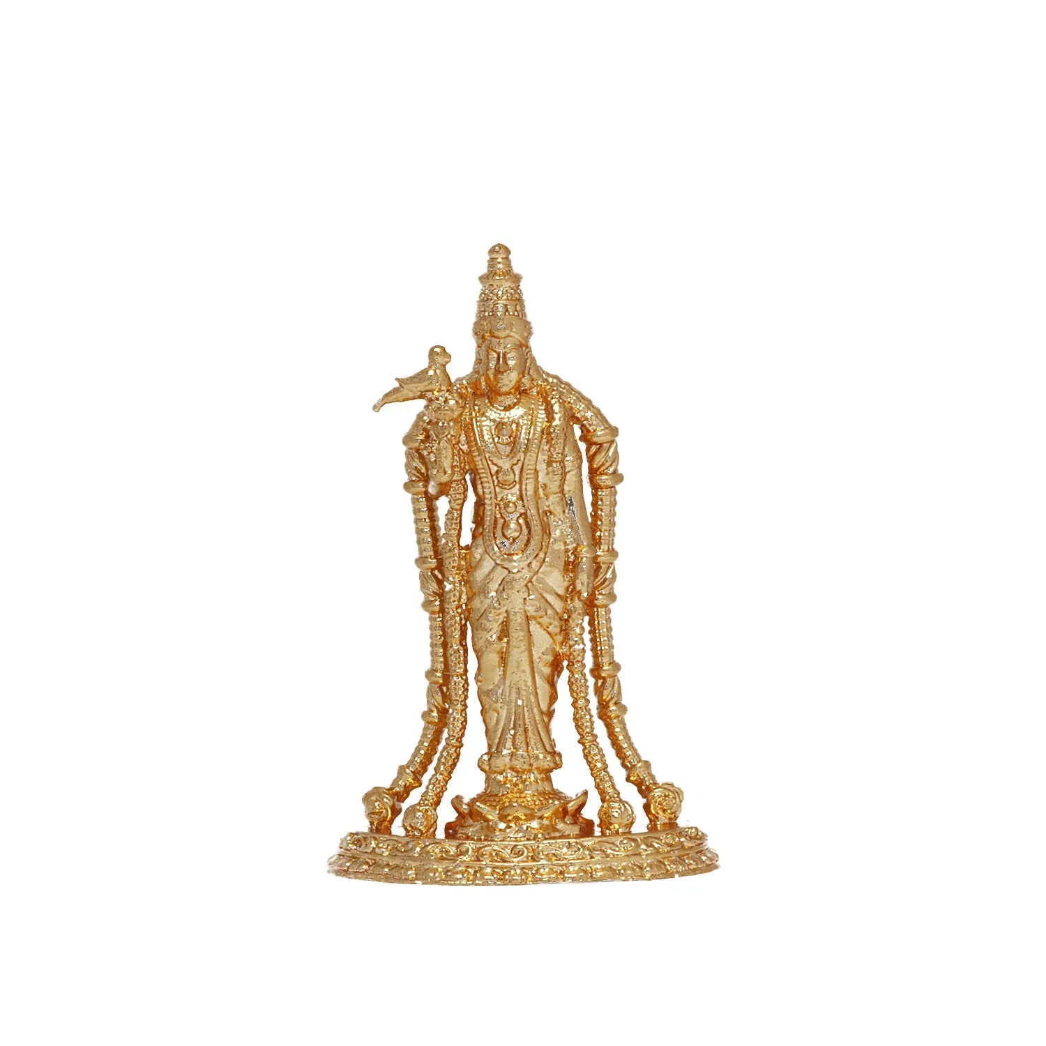 Andal Statue - 3-Inch Gold | Copper Andal Idol for Pooja - Goda Devi Vigraham