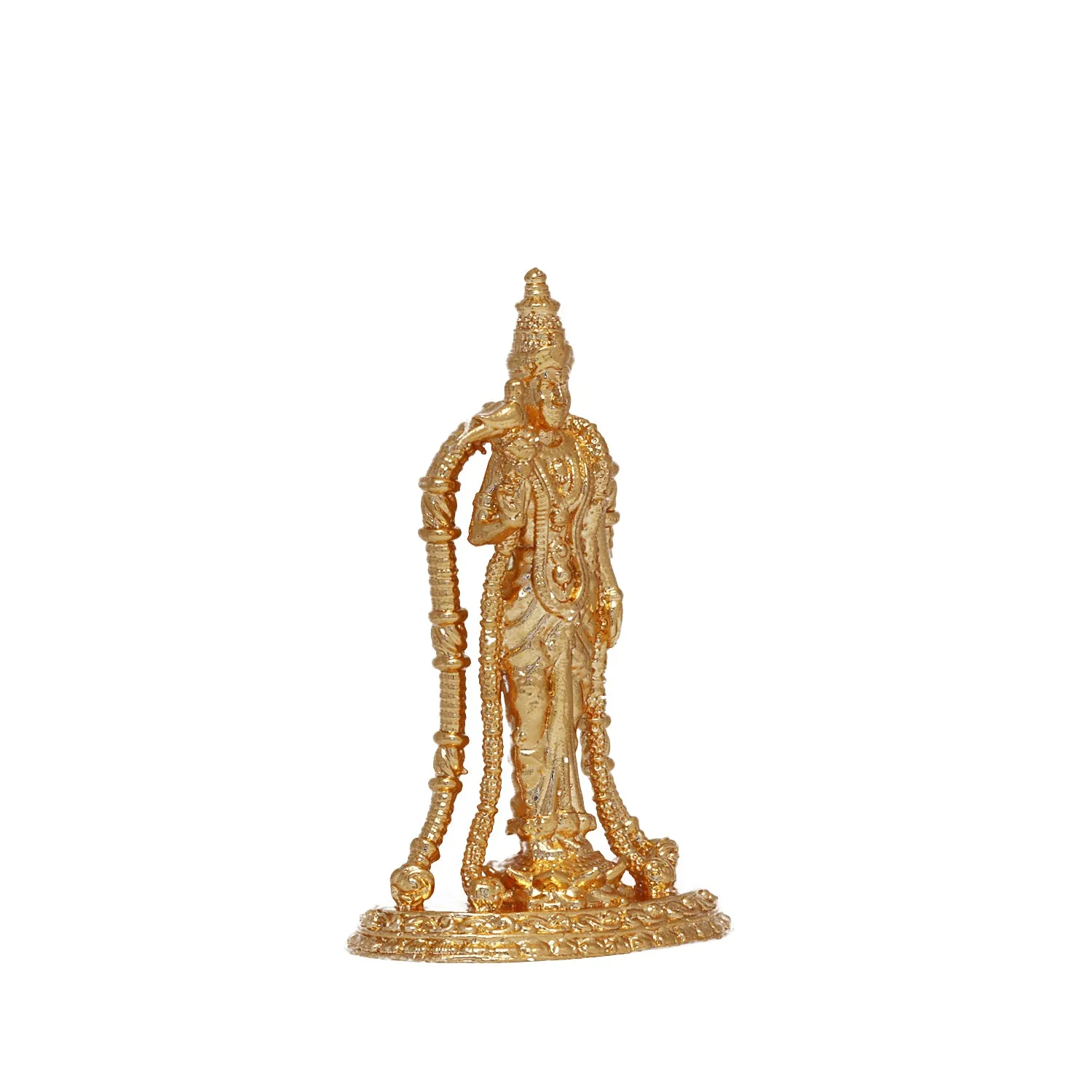 Andal Statue - 3-Inch Gold | Copper Andal Idol for Pooja - Goda Devi Vigraham