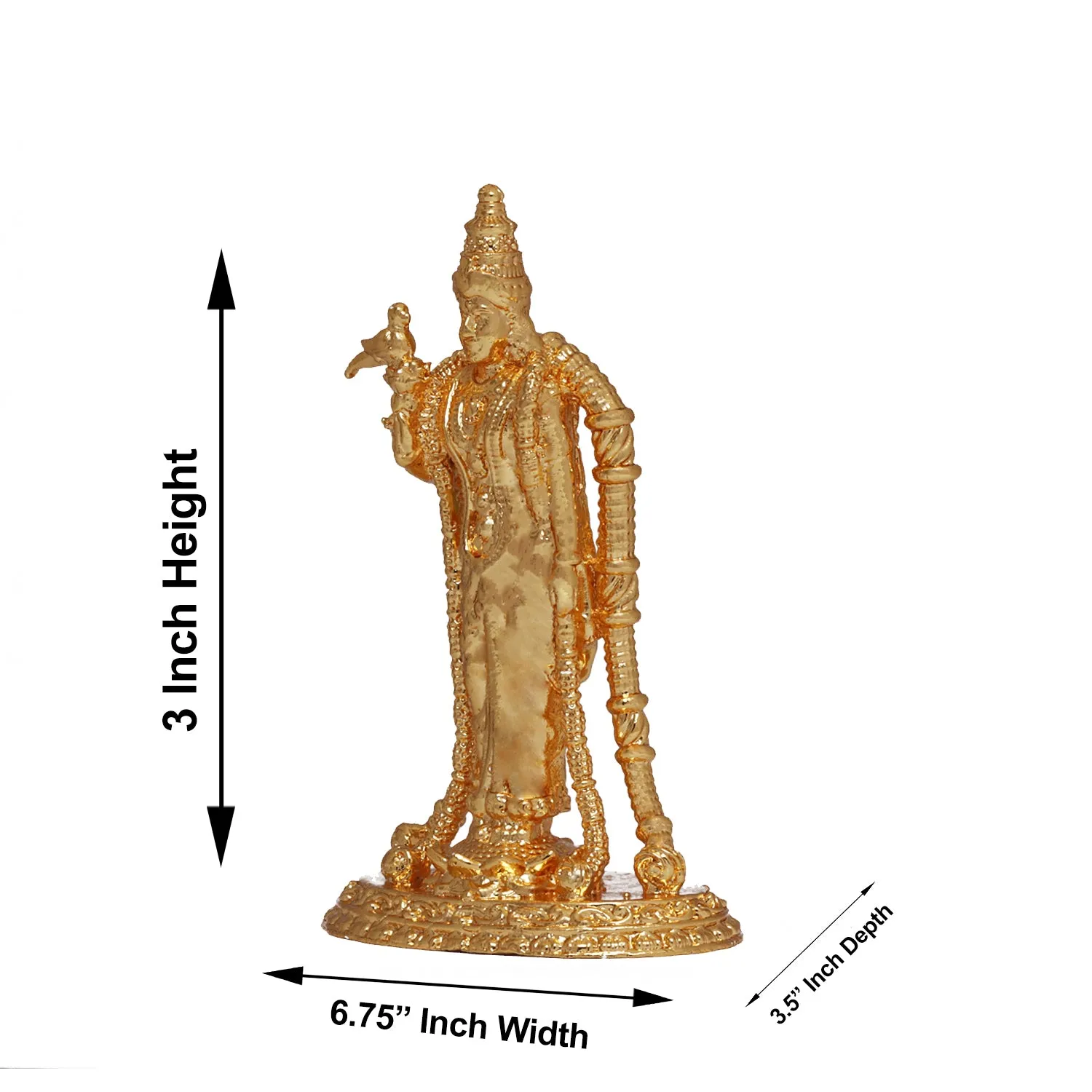 Andal Statue - 3-Inch Gold | Copper Andal Idol for Pooja - Goda Devi Vigraham