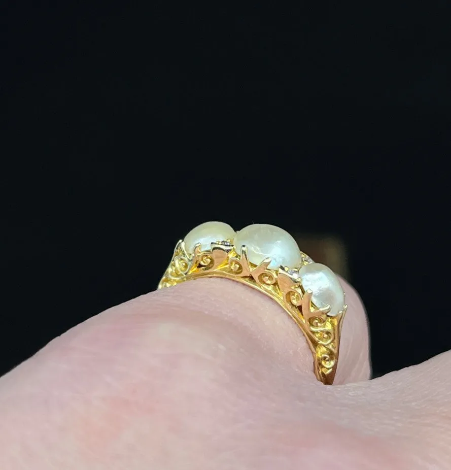 Antique Pearl and Diamond Ring by Payton, Pepper & Sons