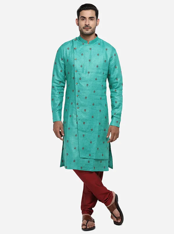 Aqua Green Kurta Set | TULA