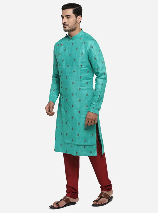 Aqua Green Kurta Set | TULA