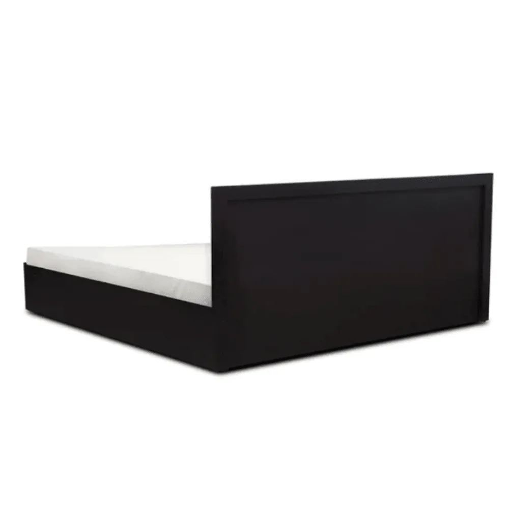 Axis Wooden Bed with Storage in Brown Matte Finish