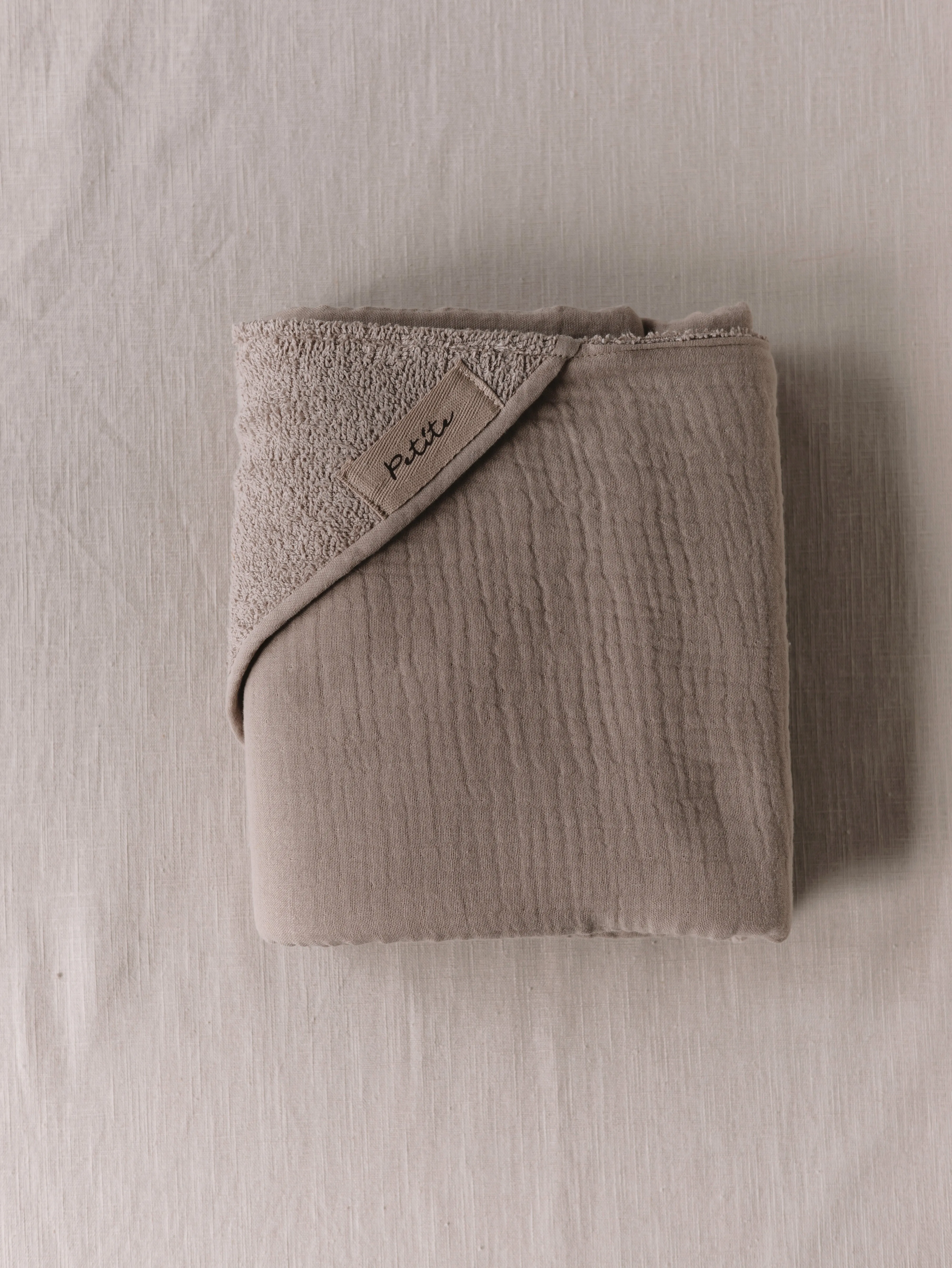 Baby Hooded towel  /  Dark beige