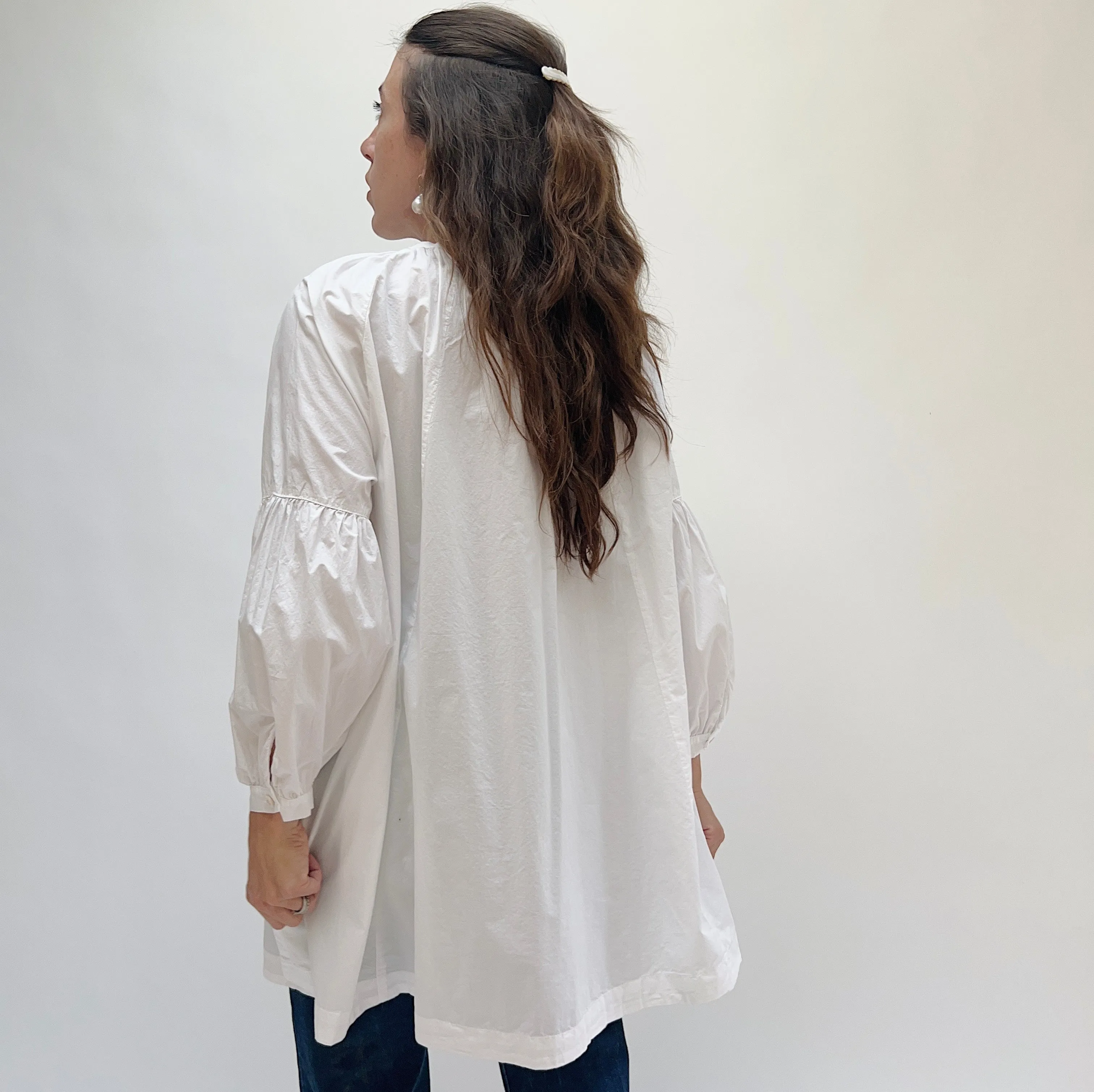 Baci | Balloon Sleeve Cotton Peasant Shirt