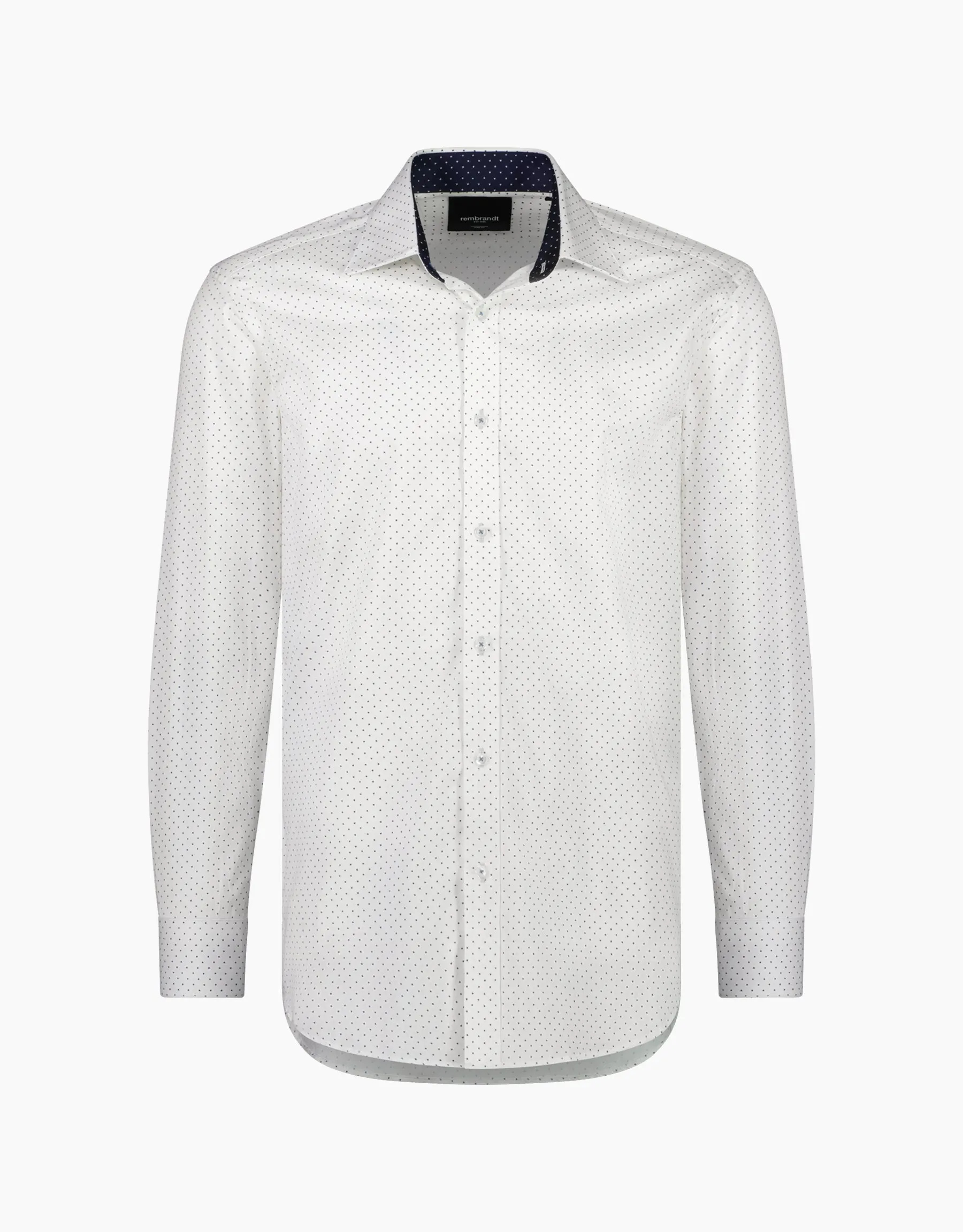 Barbican White & Navy Dot Shirt