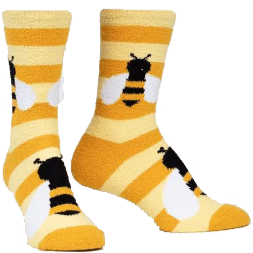 Bee Cozy Women's Fuzzy Crew Slipper Socks