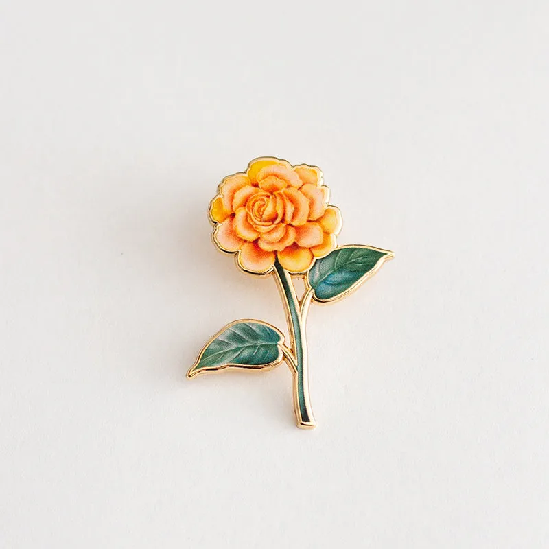 Begonia Floral Enamel Pin