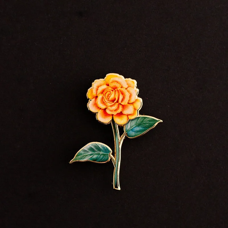 Begonia Floral Enamel Pin