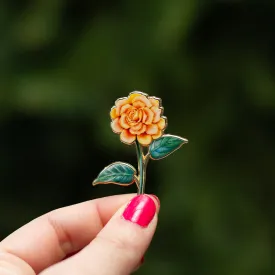 Begonia Floral Enamel Pin