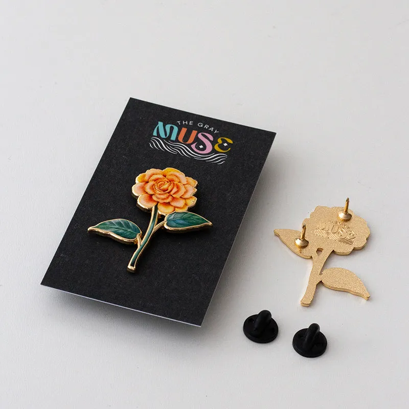 Begonia Floral Enamel Pin