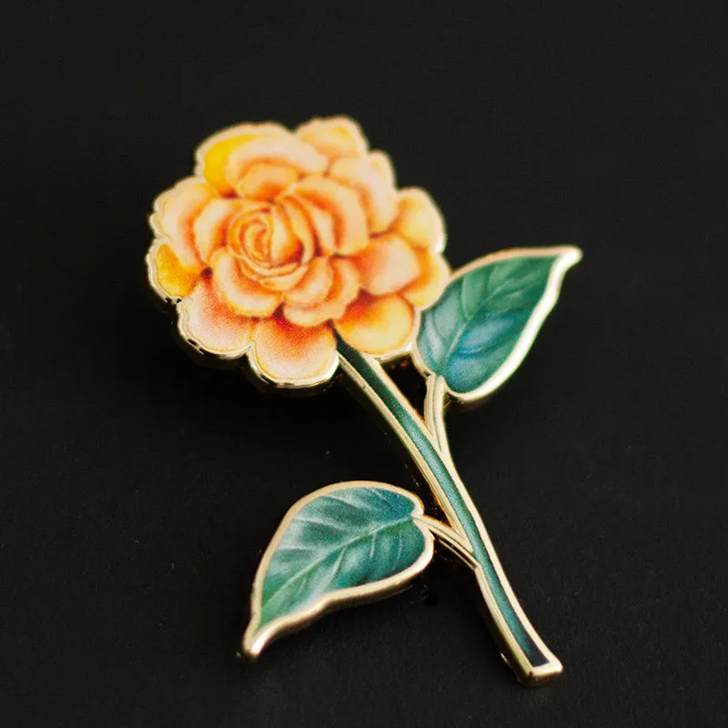 Begonia Floral Enamel Pin