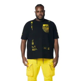 Big and Tall - Utility Graphic Gel Printed Waffle T-Shirt - Canary