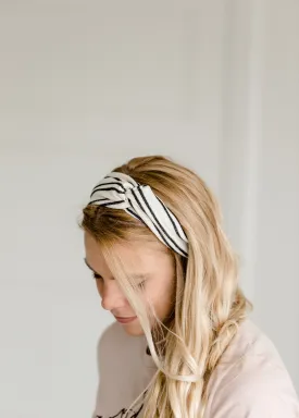 Black Stripe Knotted Headband