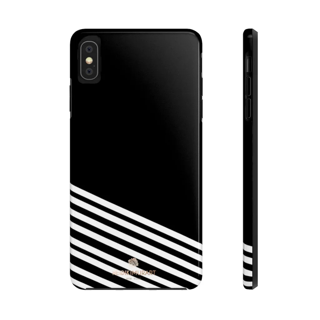 Black White Striped iPhone Case, Modern Case Mate Tough Samsung Galaxy Phone Cases