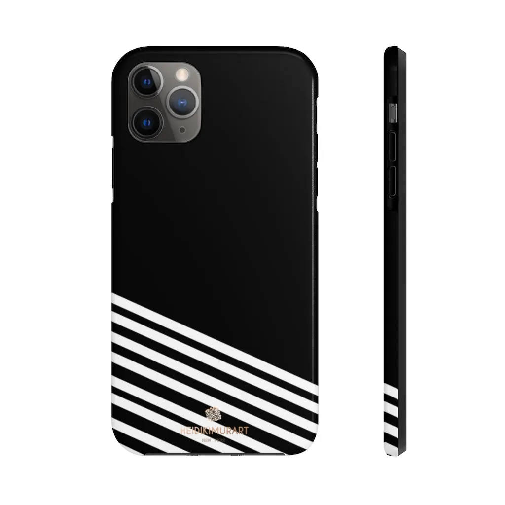 Black White Striped iPhone Case, Modern Case Mate Tough Samsung Galaxy Phone Cases