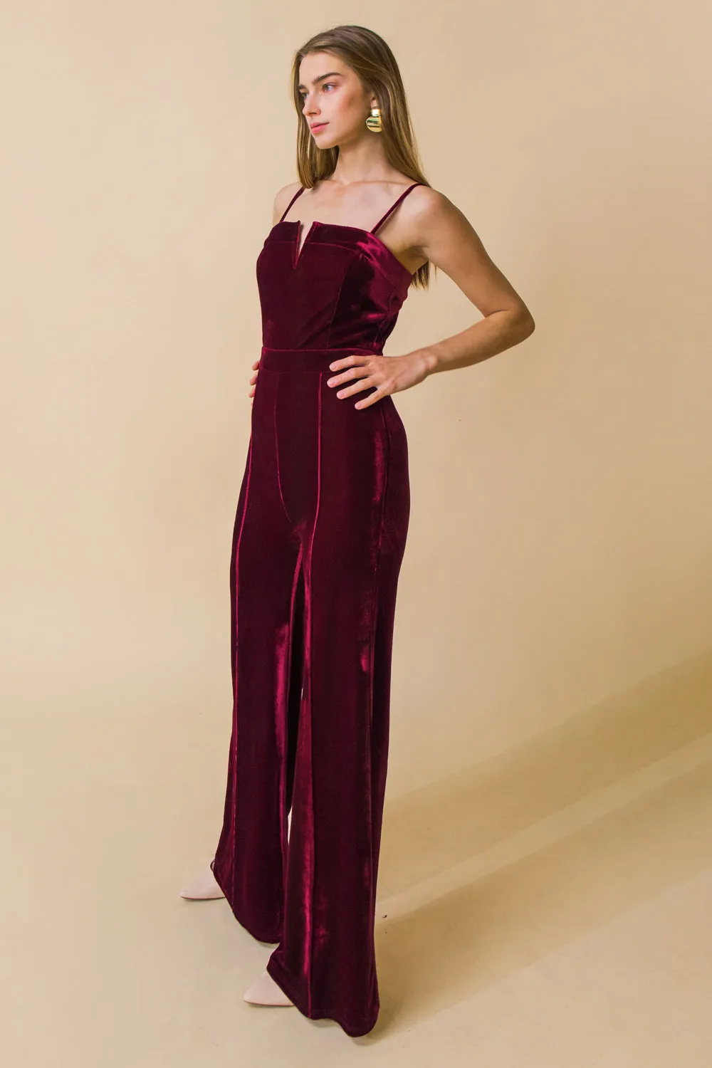 Velvet Jumpsuit with Blow a Kiss Design