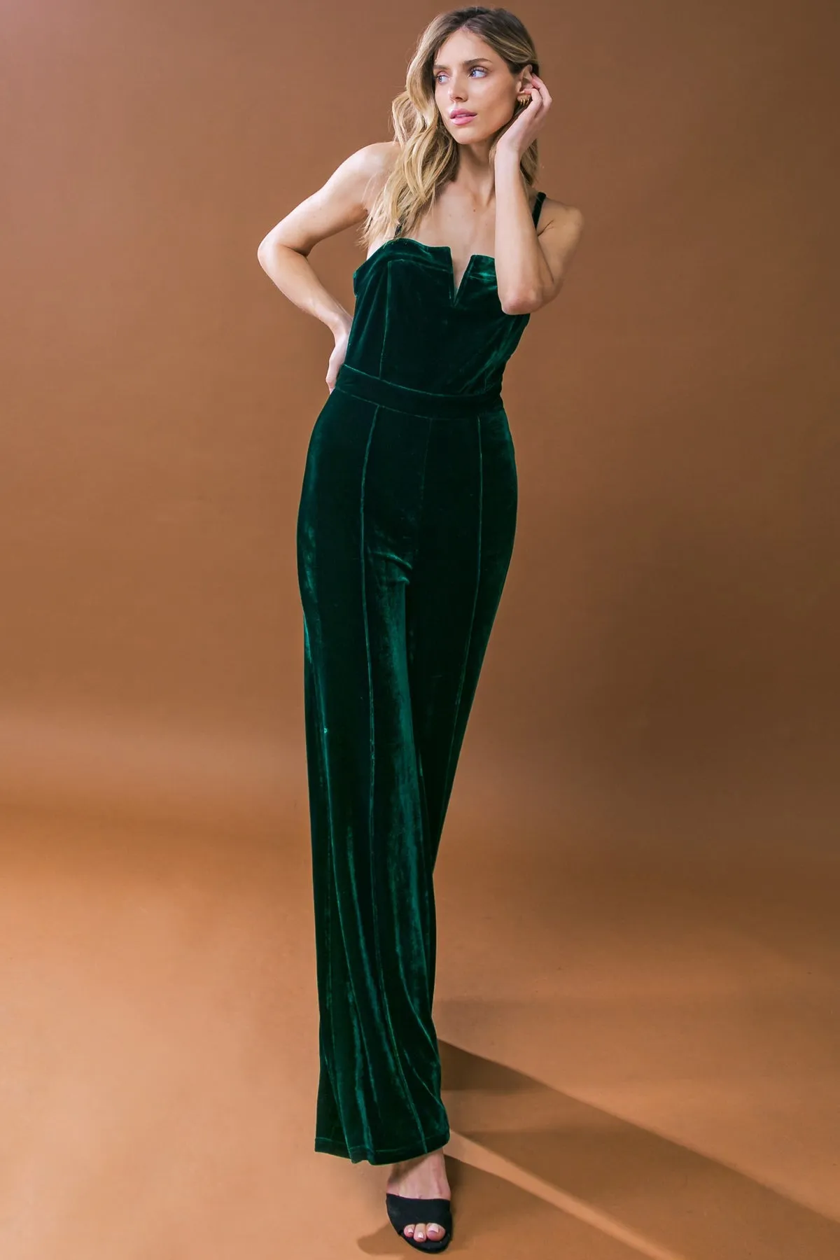 Velvet Jumpsuit with Blow a Kiss Design