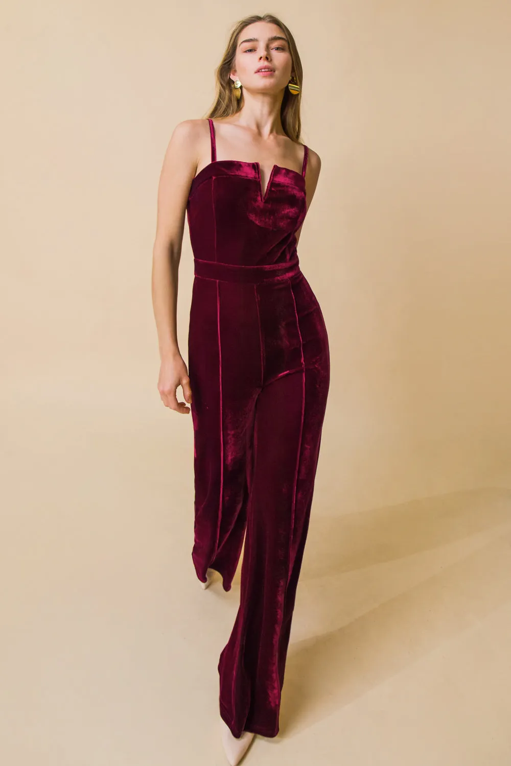 Velvet Jumpsuit with Blow a Kiss Design