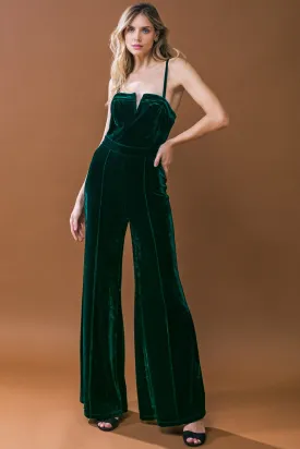 Velvet Jumpsuit with Blow a Kiss Design