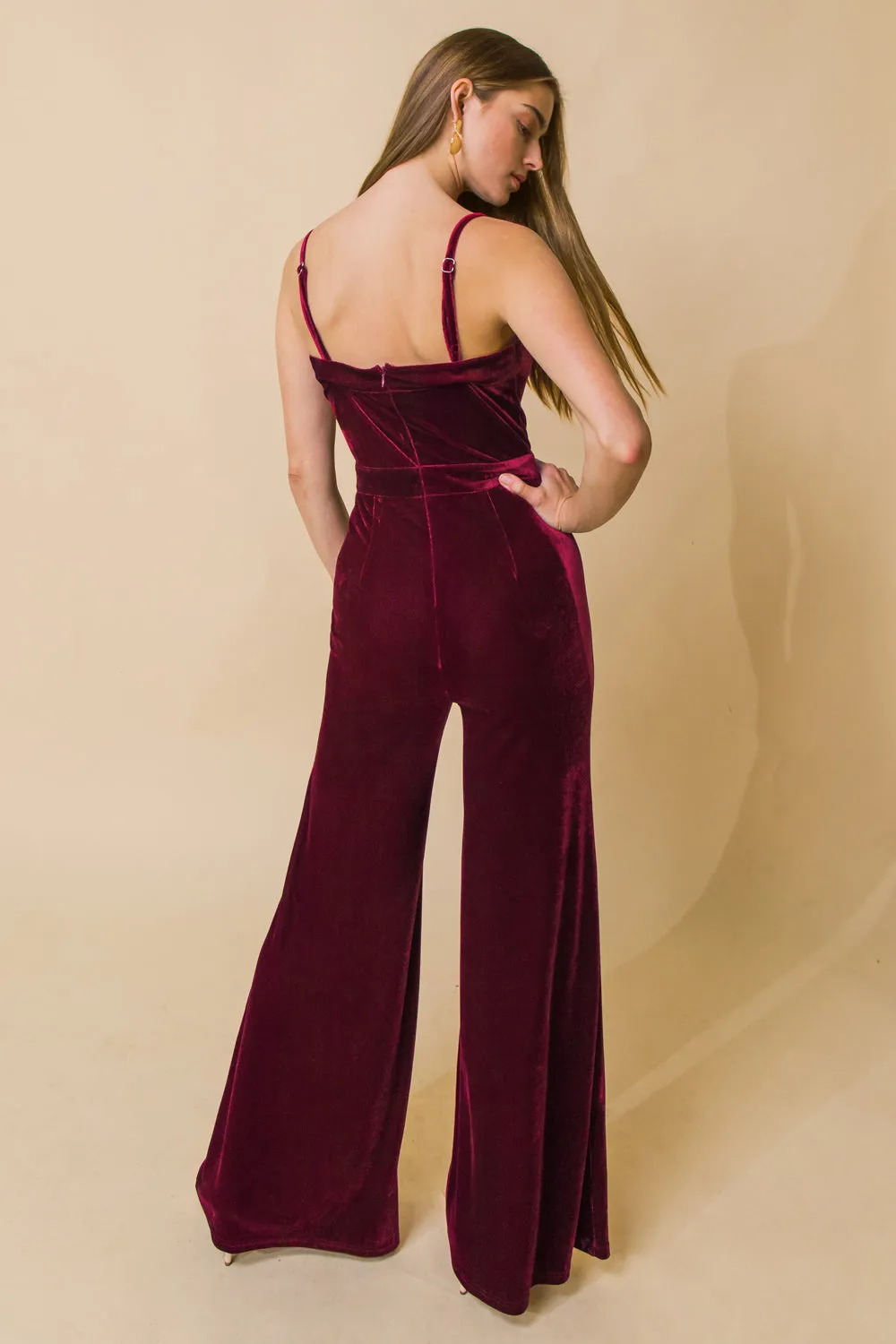 Velvet Jumpsuit with Blow a Kiss Design