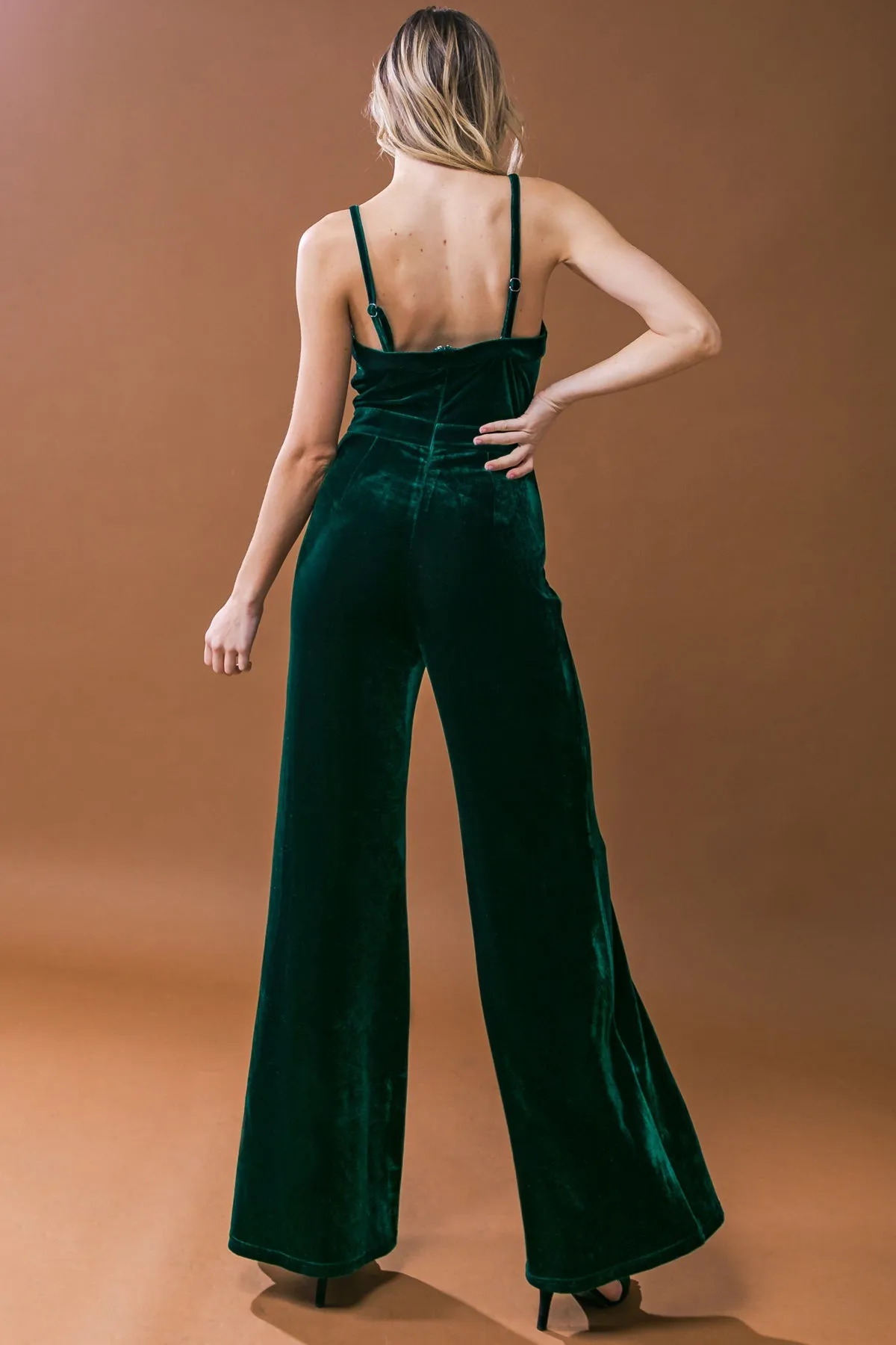 Velvet Jumpsuit with Blow a Kiss Design