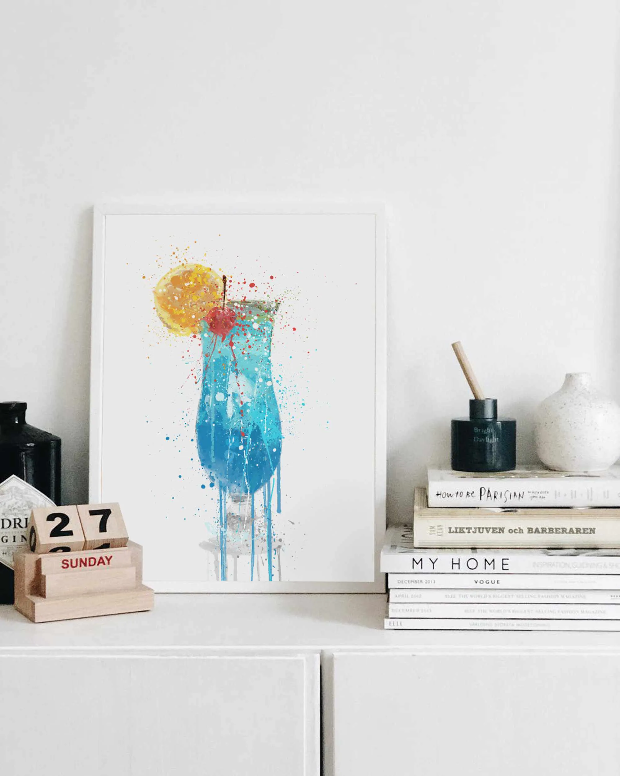 Blue Lagoon Cocktail Wall Art Print