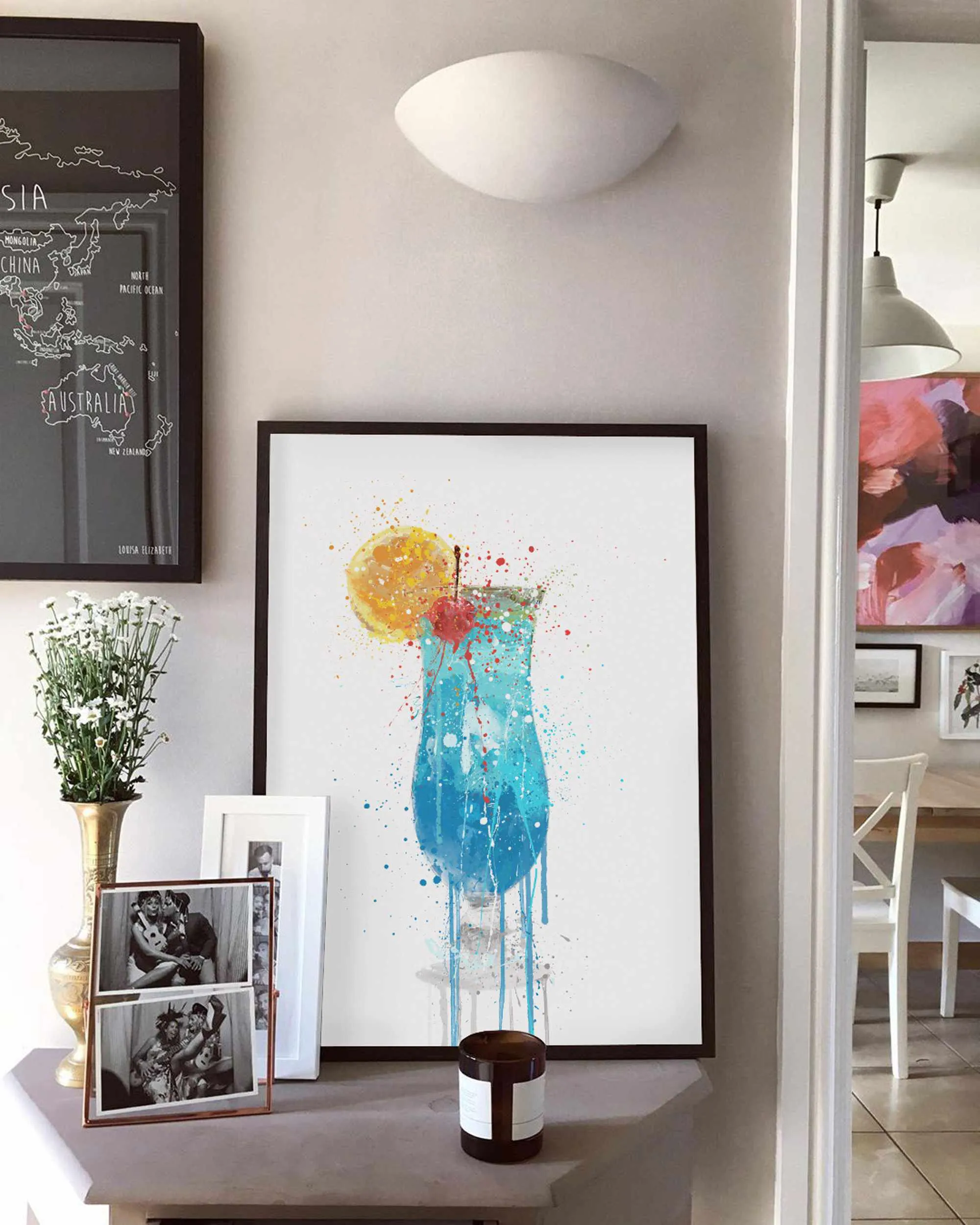 Blue Lagoon Cocktail Wall Art Print