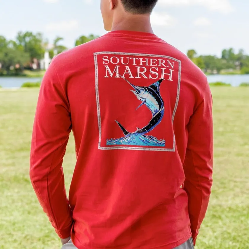 Blue Marlin Fishing Tee - Long Sleeve