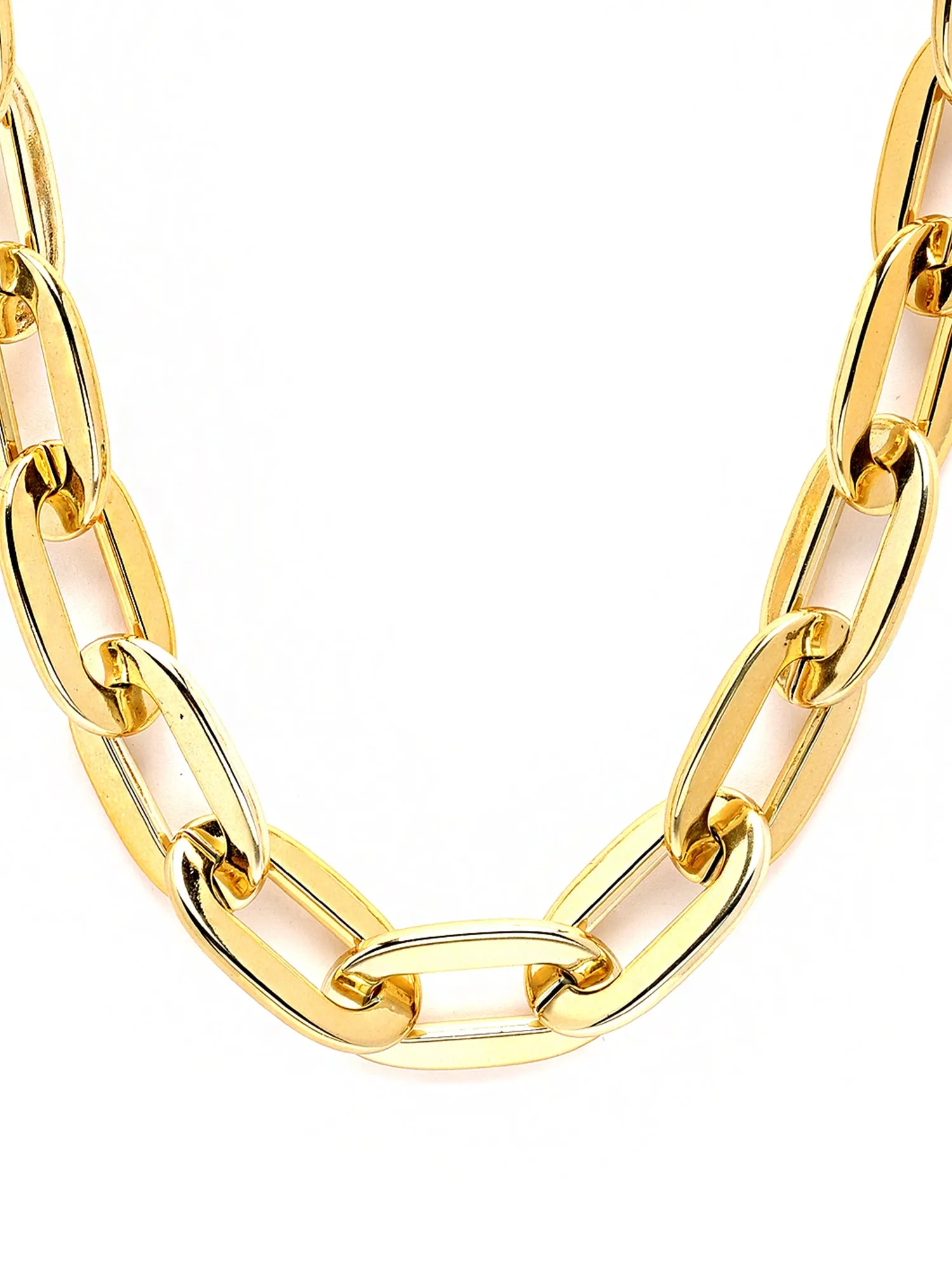 Bohey by KARATCART Big Chunky Gold Western Link Necklace for Women