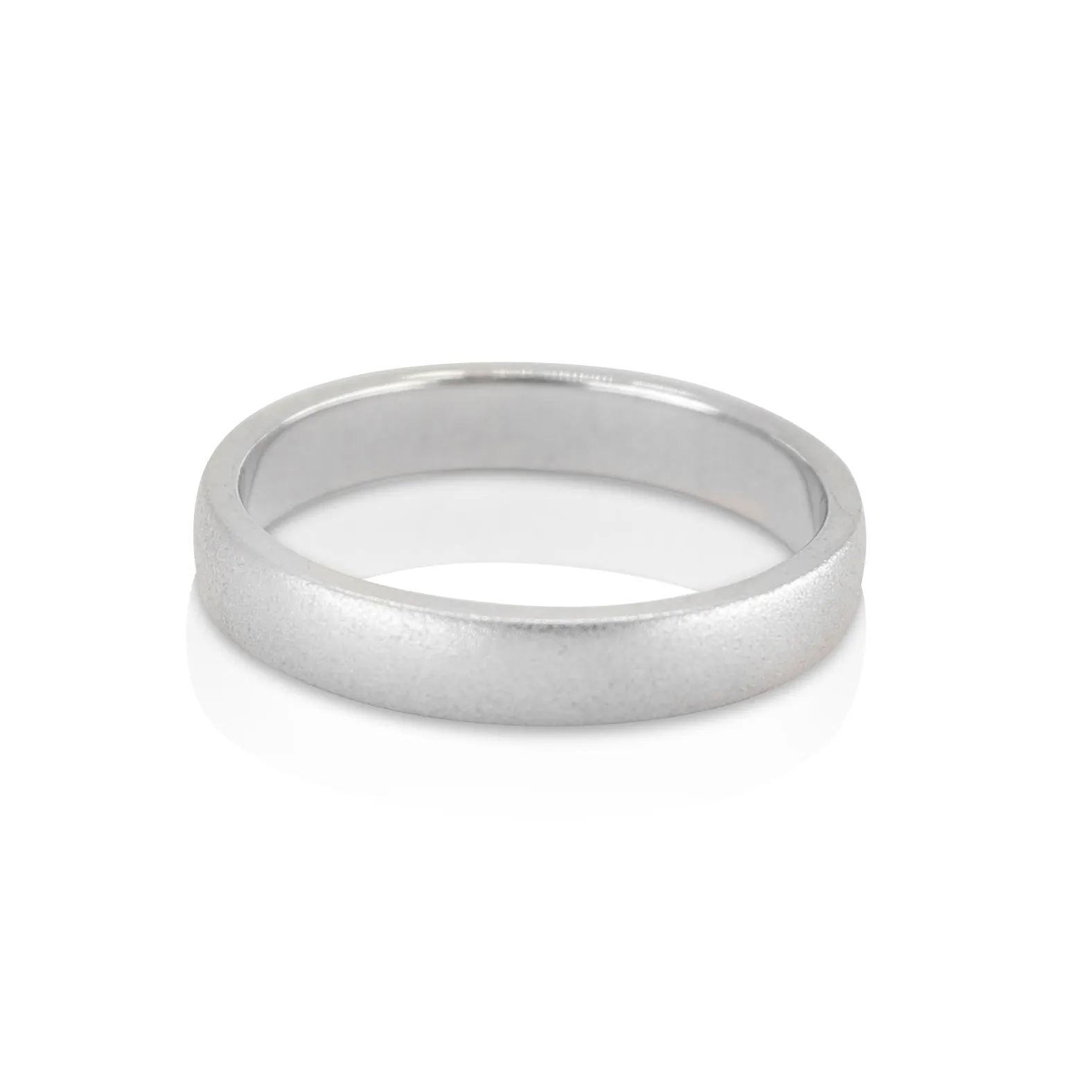 Brushed White Gold Band