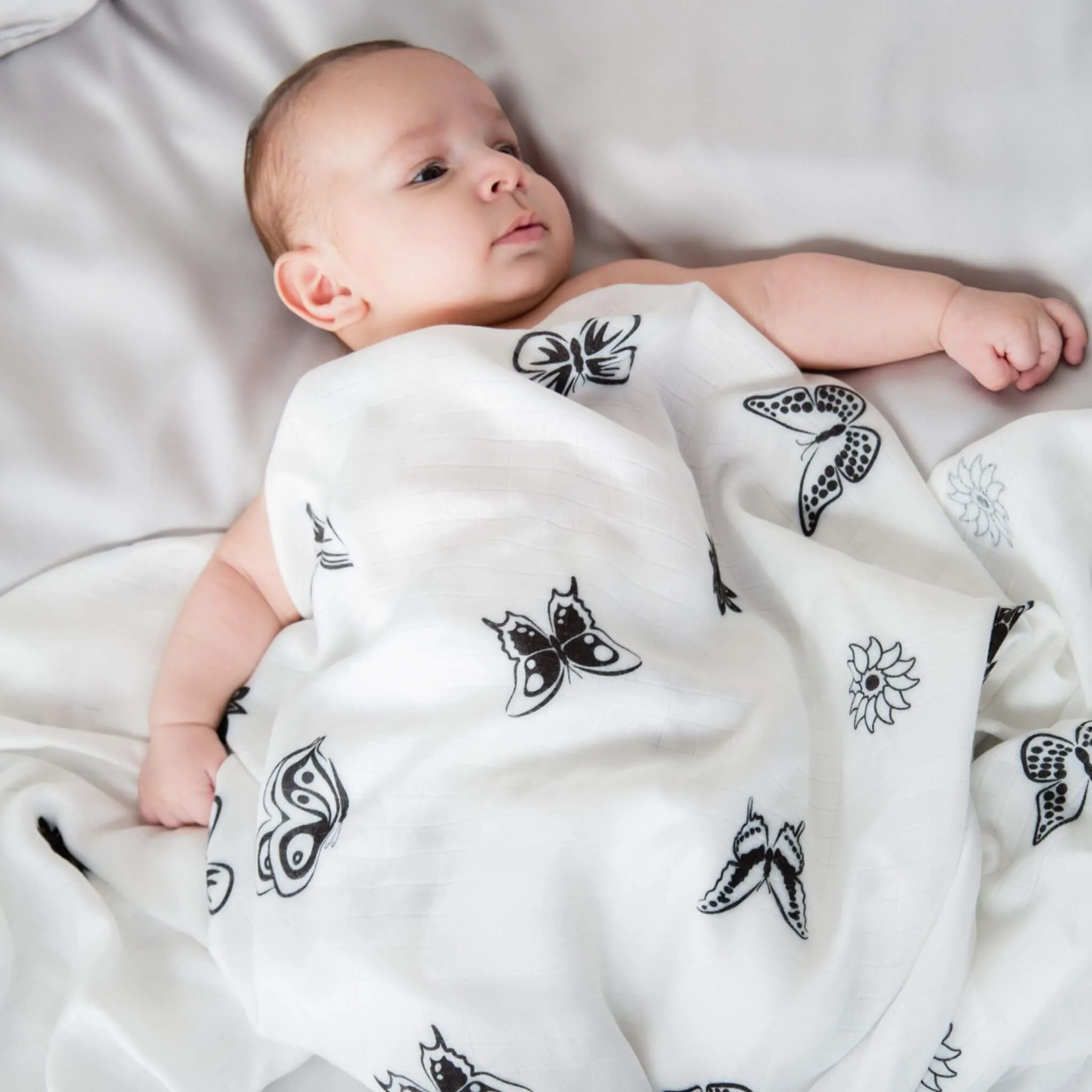 Butterfly Effect Large Bamboo Muslin Swaddle